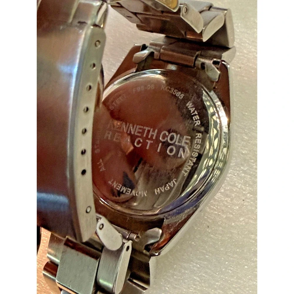 Lot of 3 Men's Quartz Watches NX Time Pulsar Two Tone Day Date Kenneth Cole